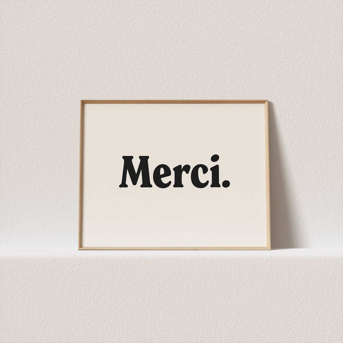 Merci Black Serif French Minimal Parisian Typography Poster Art