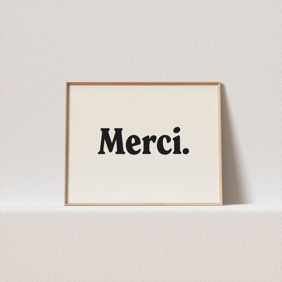 Horizontal Retro Art Print Merci Stunning Retro Type Must Have For Your Gallery Wall A Click Away To Be Yours Forever