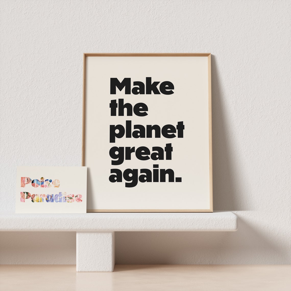 Make The Planet Great Again Bold Black Minimalist Earth Poster - Image 4