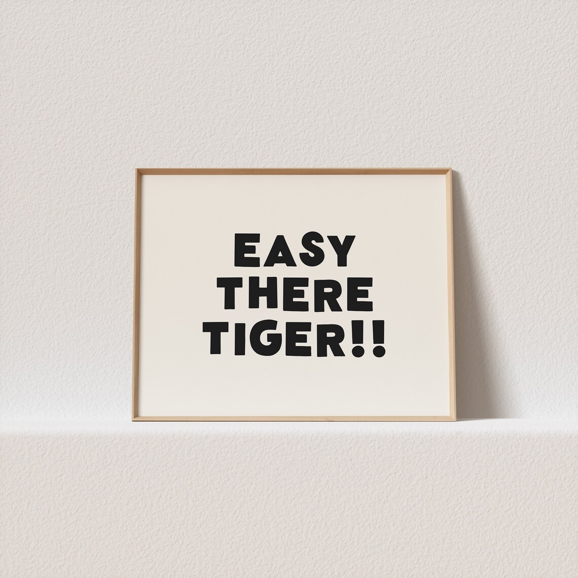 Quirky Tiger Typography Art Print, Horizontal Layout