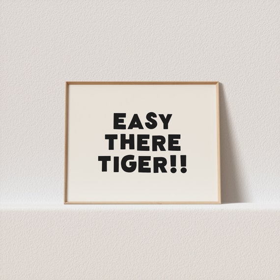 Quirky Tiger Typography Art Print, Horizontal Layout