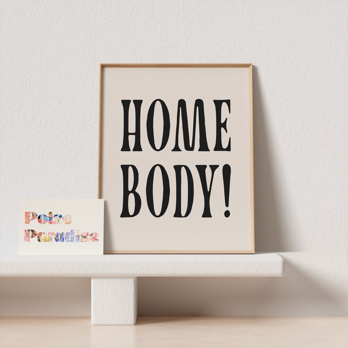 Homebody Tall Serif Black Cream Funny Home Decor Wall Poster - Image 4
