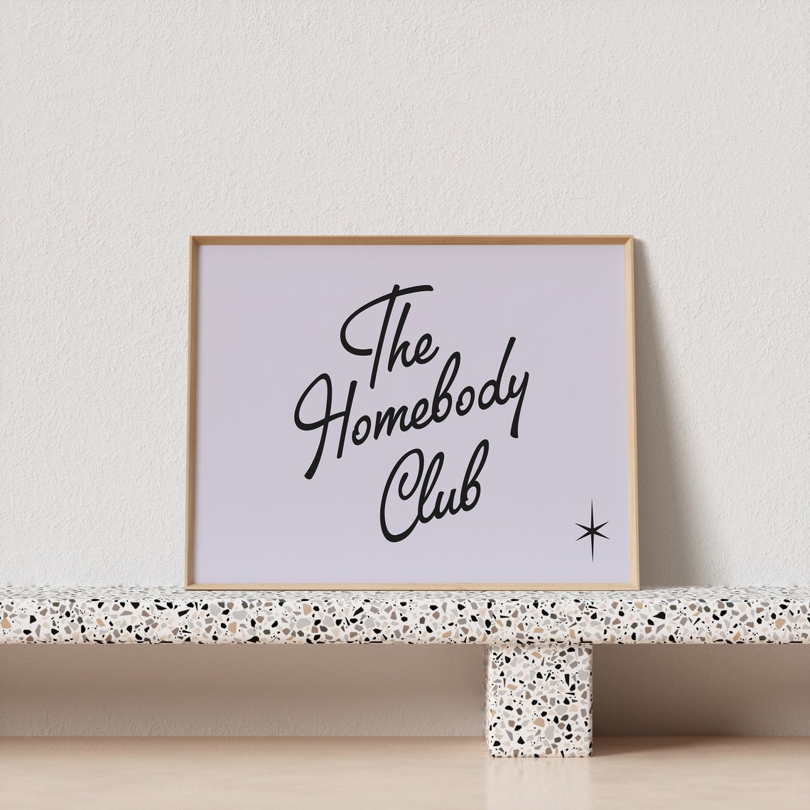 The Homebody Club Script Typography Lilac Horizontal Art Poster - Image 3