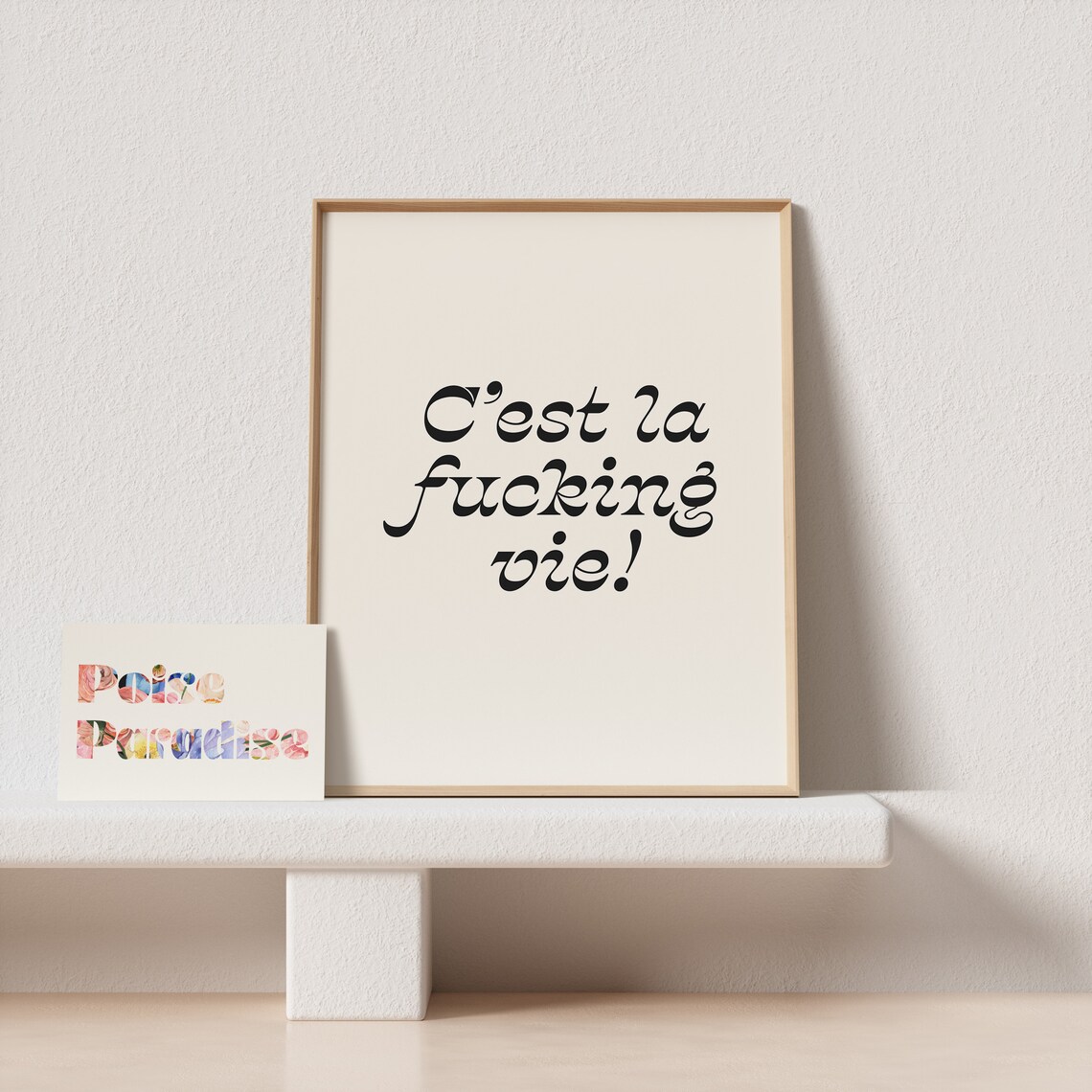Retro Cest La Fucking Vie Typography Art Print - Image 4