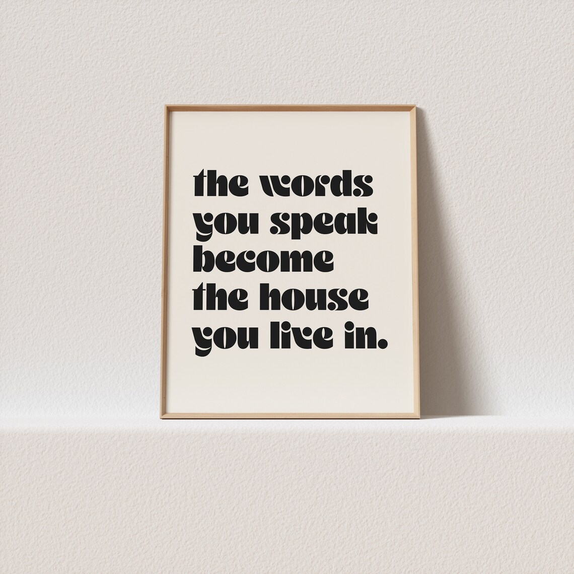 Retro The Words You Speak Minimal Typography Art Print