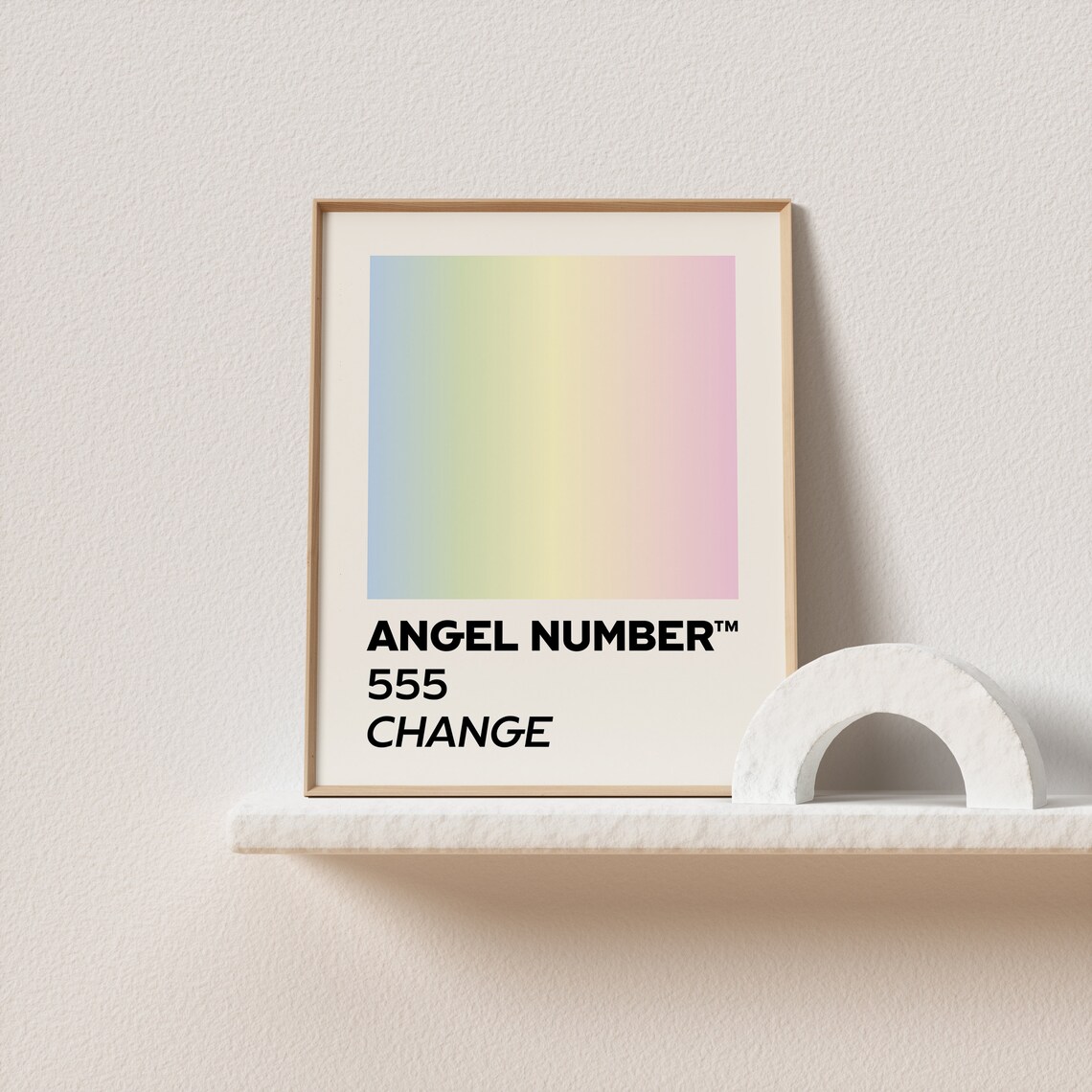 Angel Number 555 Change Pastel Gradient Manifestation Meaning Poster - Image 2