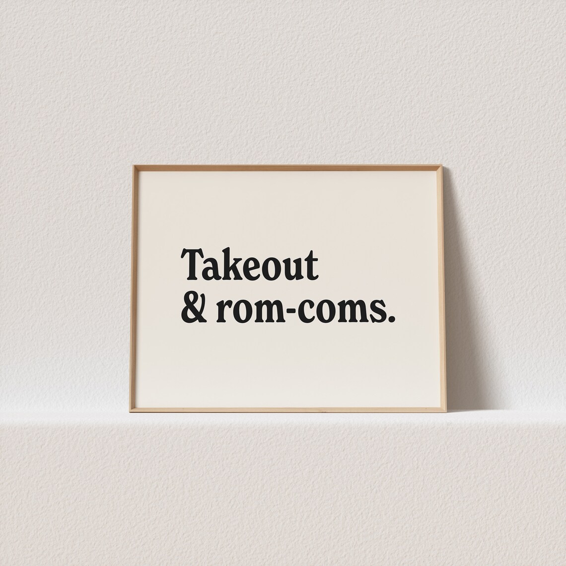 Retro Takeout Rom Coms Poster, Horizontal Typography