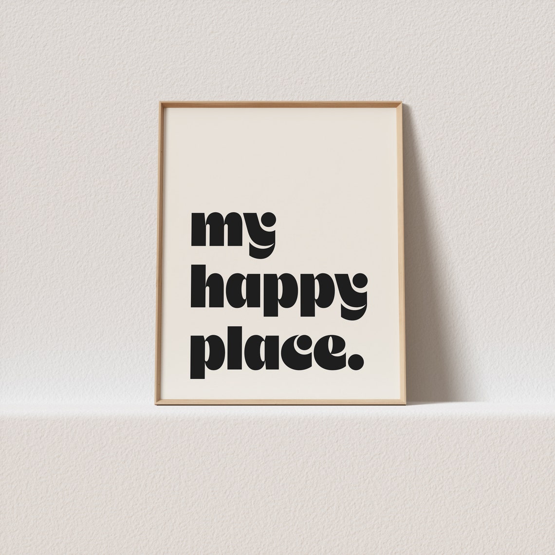My Happy Place Groovy Lowercase Bold Typography Joyful Wall Poster