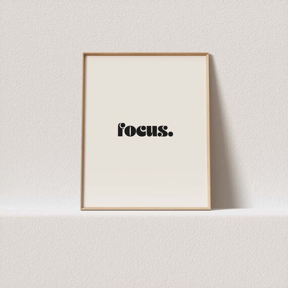 Retro Art Print Focus Stunning Minimal Typography Must Have For Your Gallery Wall A Click Away To Be Yours Forever