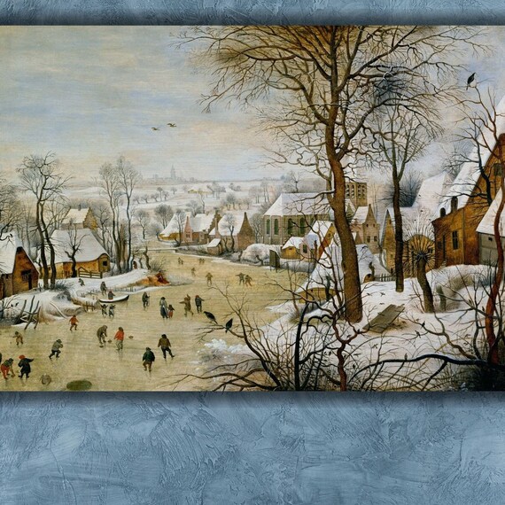 Pieter Bruegel Winter Landscape Snowy Village With Skaters Poster