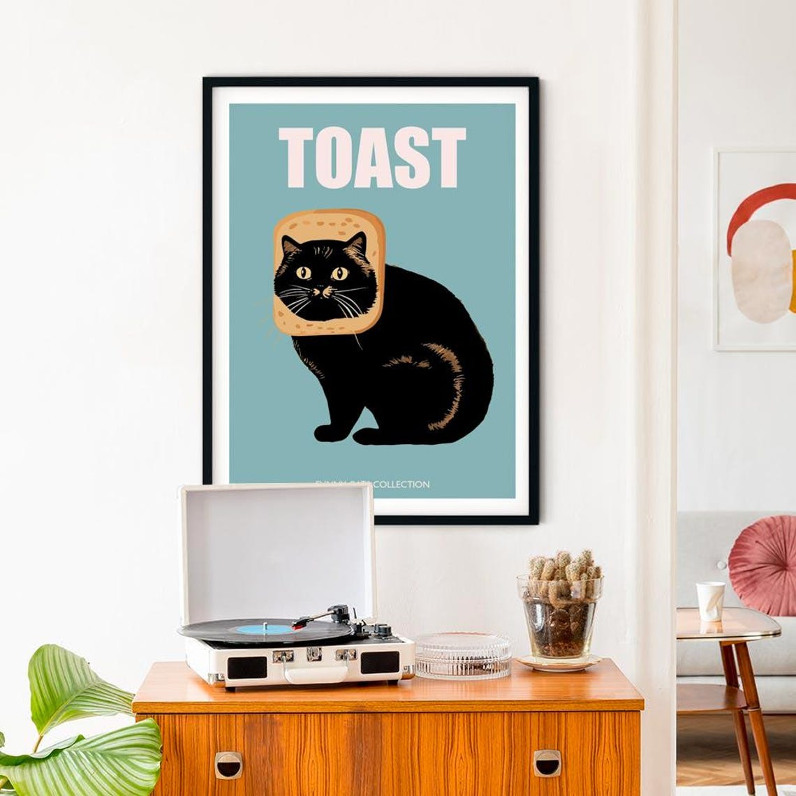 Toast Black Cat Bread Face Funny Cats Collection Meme Poster - Image 3