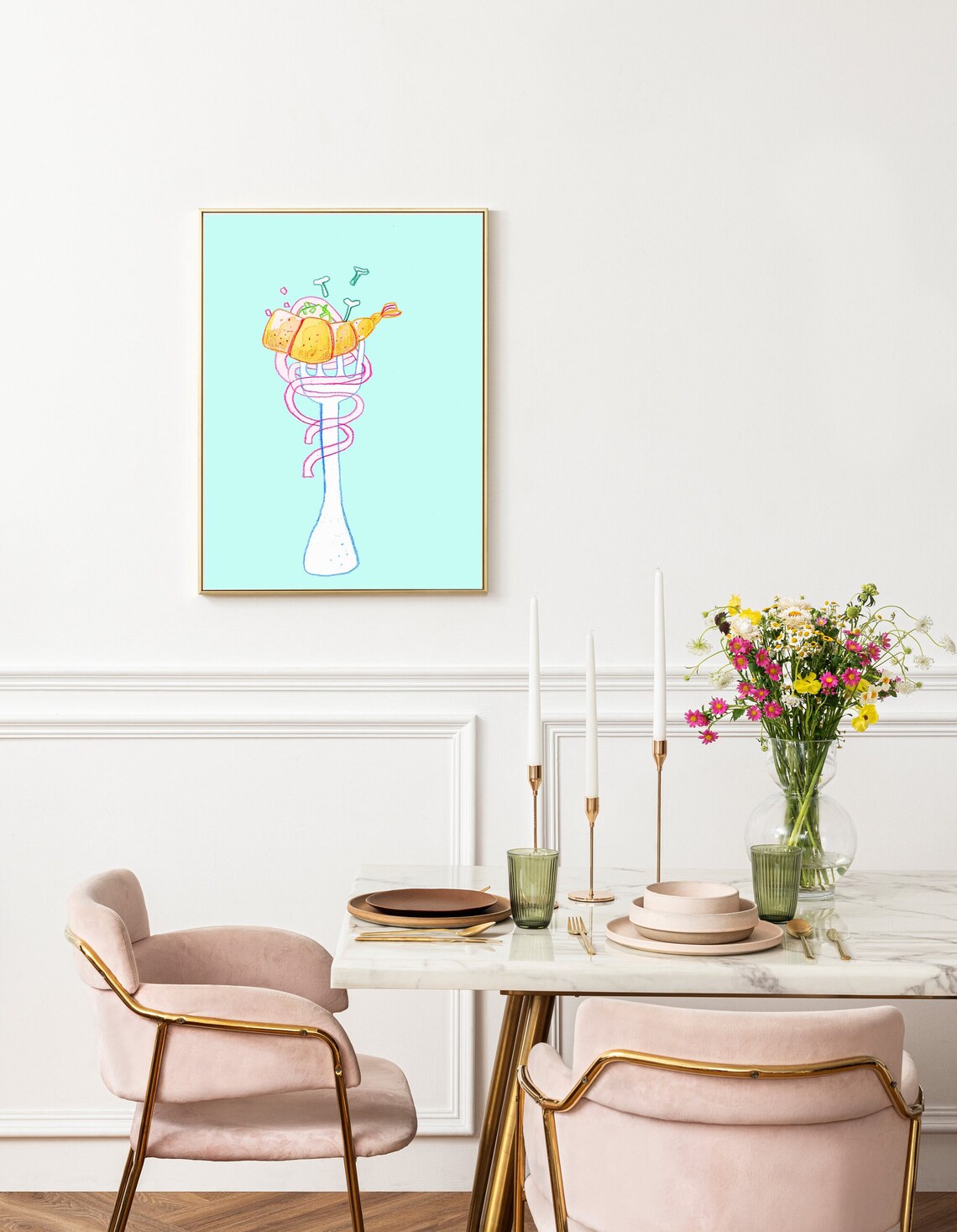 Spaghetti Italian Kitchen Art Print, Food Poster - Image 2