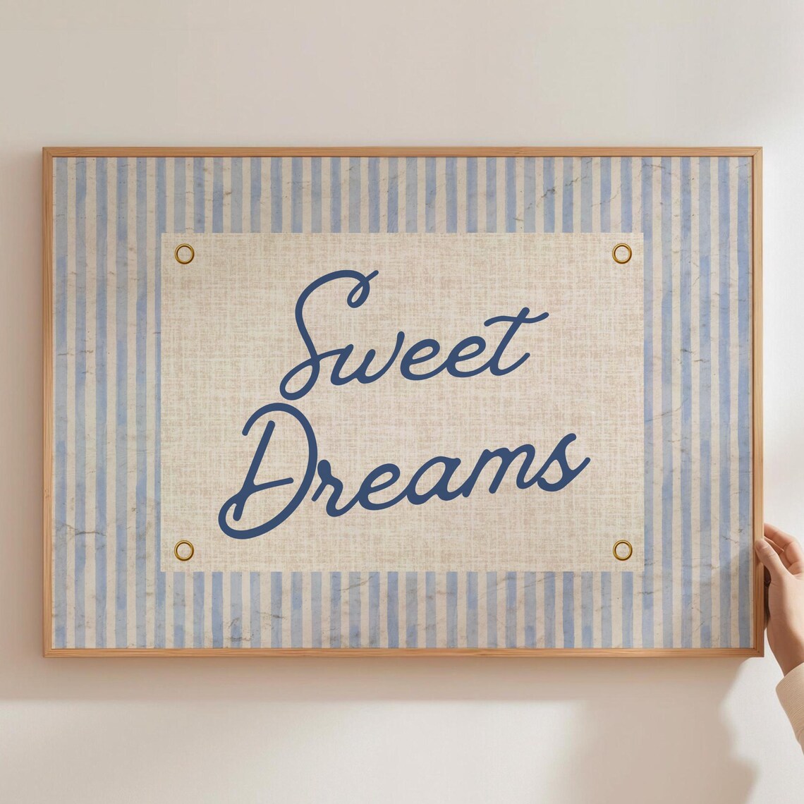 Sweet Dreams Typography Poster, Vintage Retro Bedroom