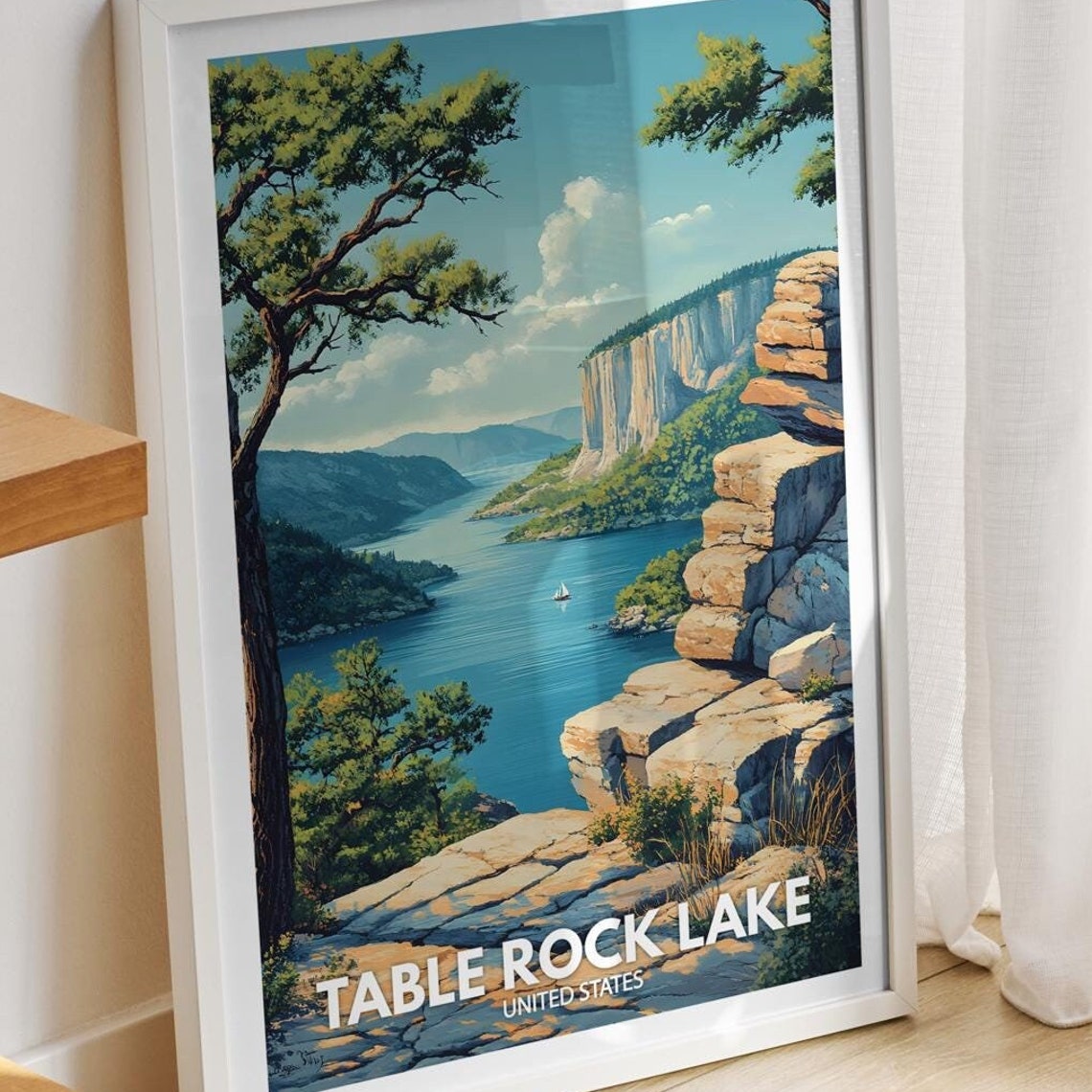 Table Rock Lake Print United States Table Rock Lake Poster United States Travel Poster Lake View Art Decor Holiday Poster
