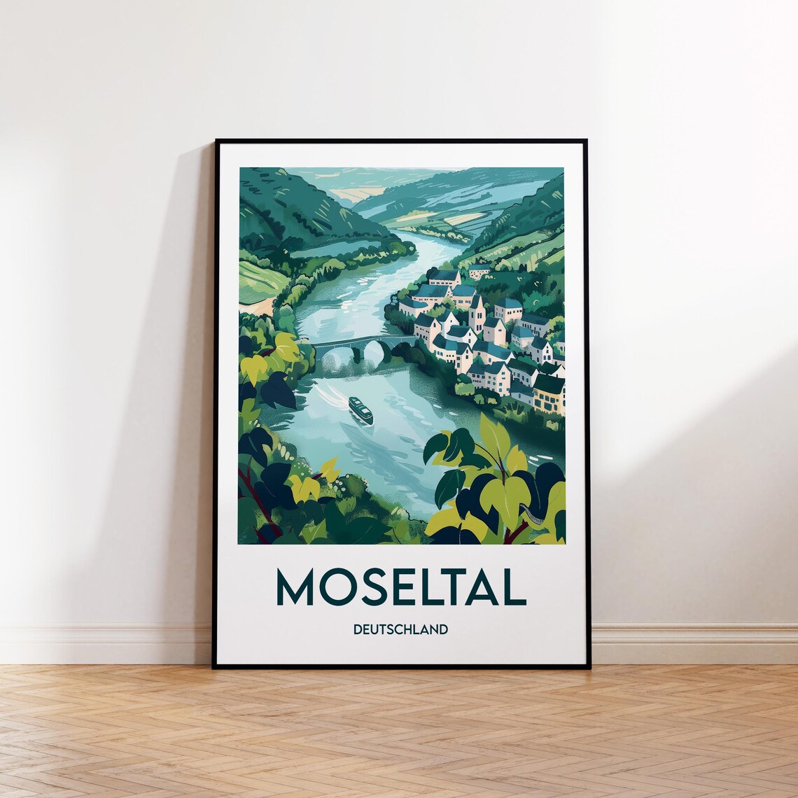 Moseltal Vintage Travel Poster, Germany Art Print