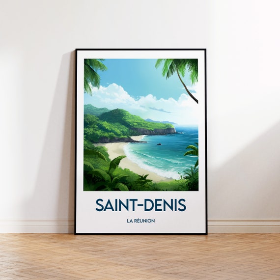 Saintdenis Le Runion Poster La Saint Denis Print Illustration St Gift