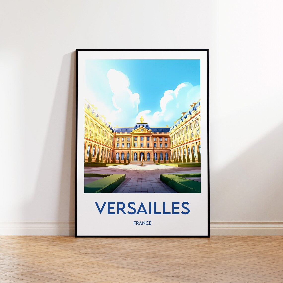 Versailles France Vintage Travel Poster Palace Golden Courtyard