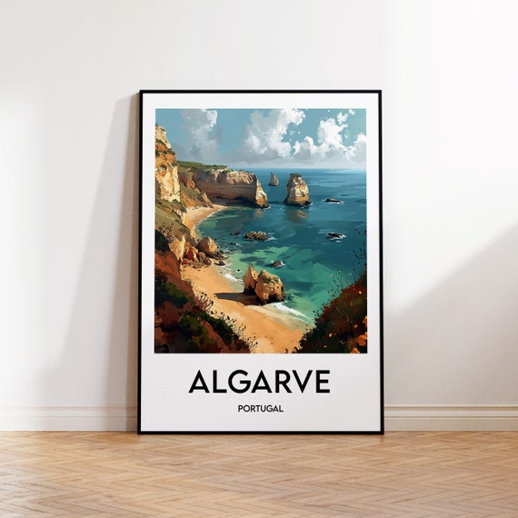 Algarve Travel Poster Art Print Illustration The Gift Vintage Portugal
