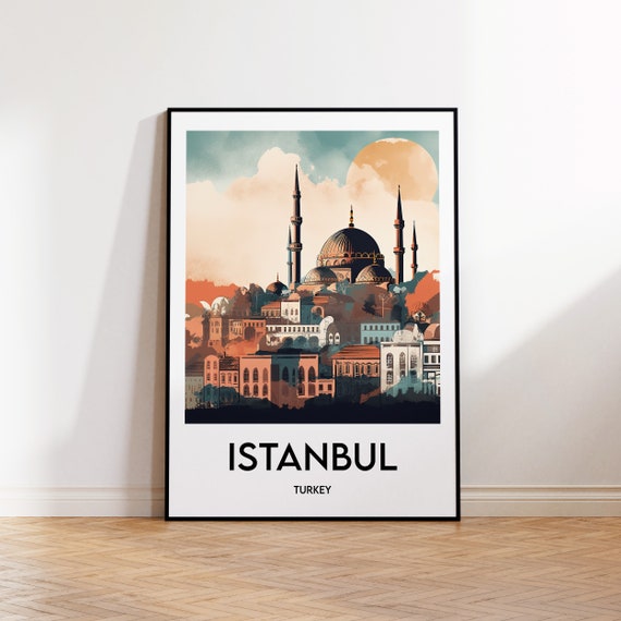 Istanbul Travel Poster Print, Turkey Wall Art