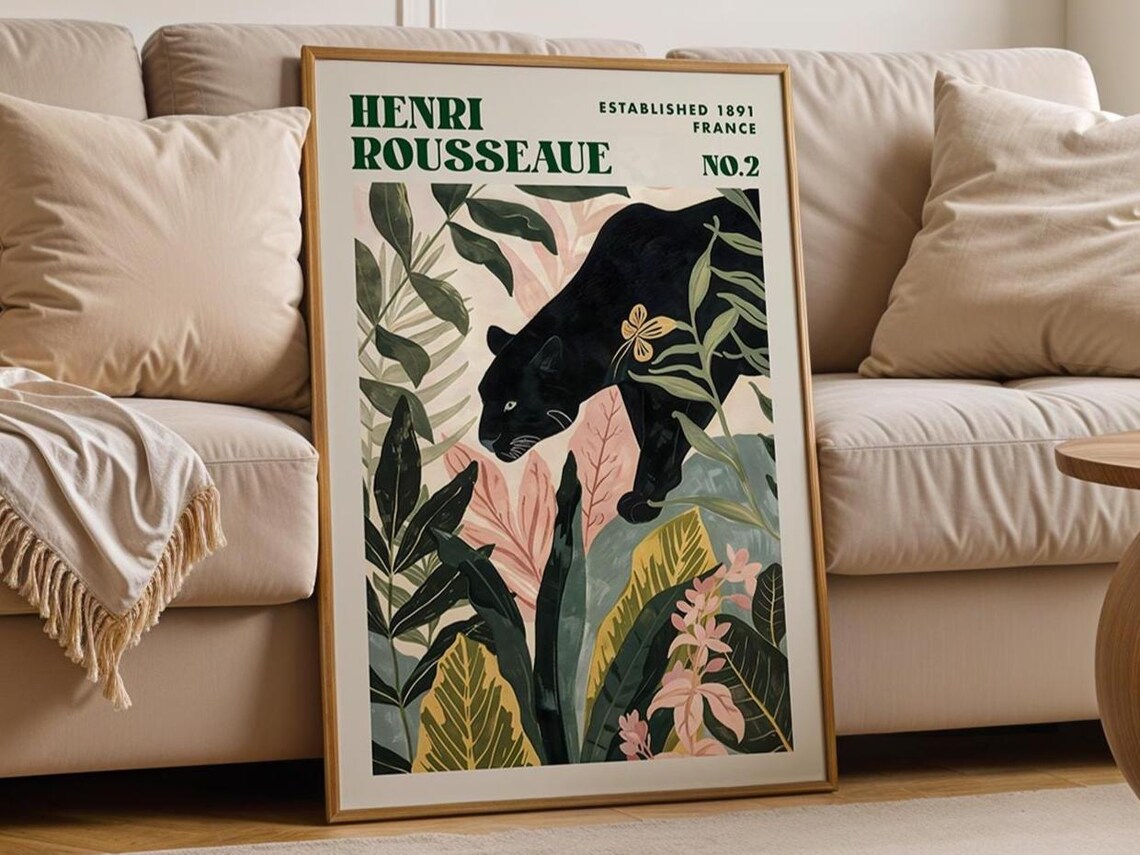 Henri Rousseau Black Leopard Vintage Jungle Art Print