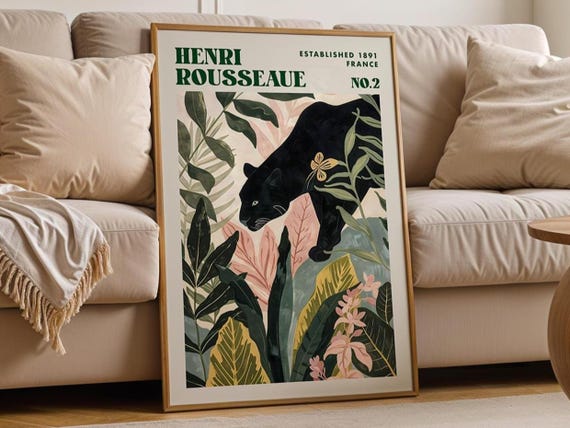 Henri Rousseau Black Leopard Vintage Jungle Art Print