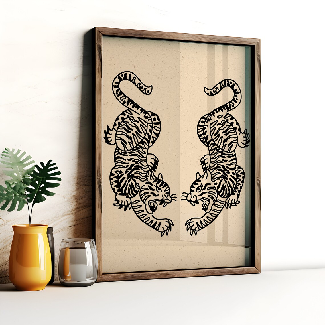 Tiger Minimalist Japanese Wall Art Print - Image 3