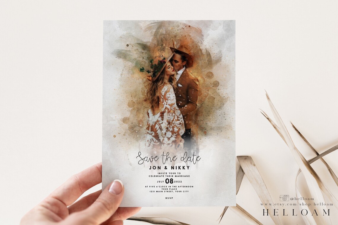 Personalized Save The Date Wedding Poster Print, Minimalist