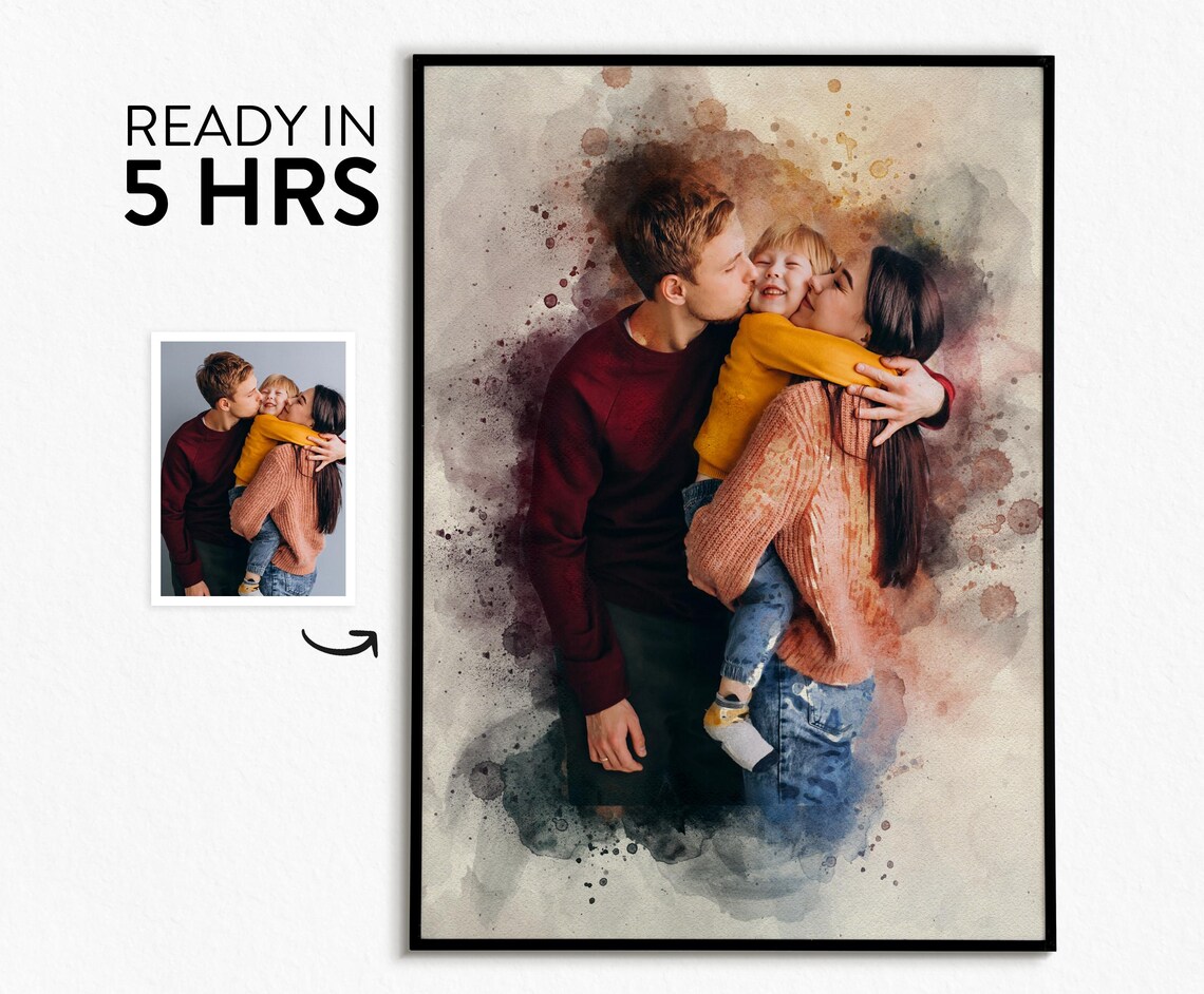 Personalized Watercolor Family Portrait Art Print - Image 4