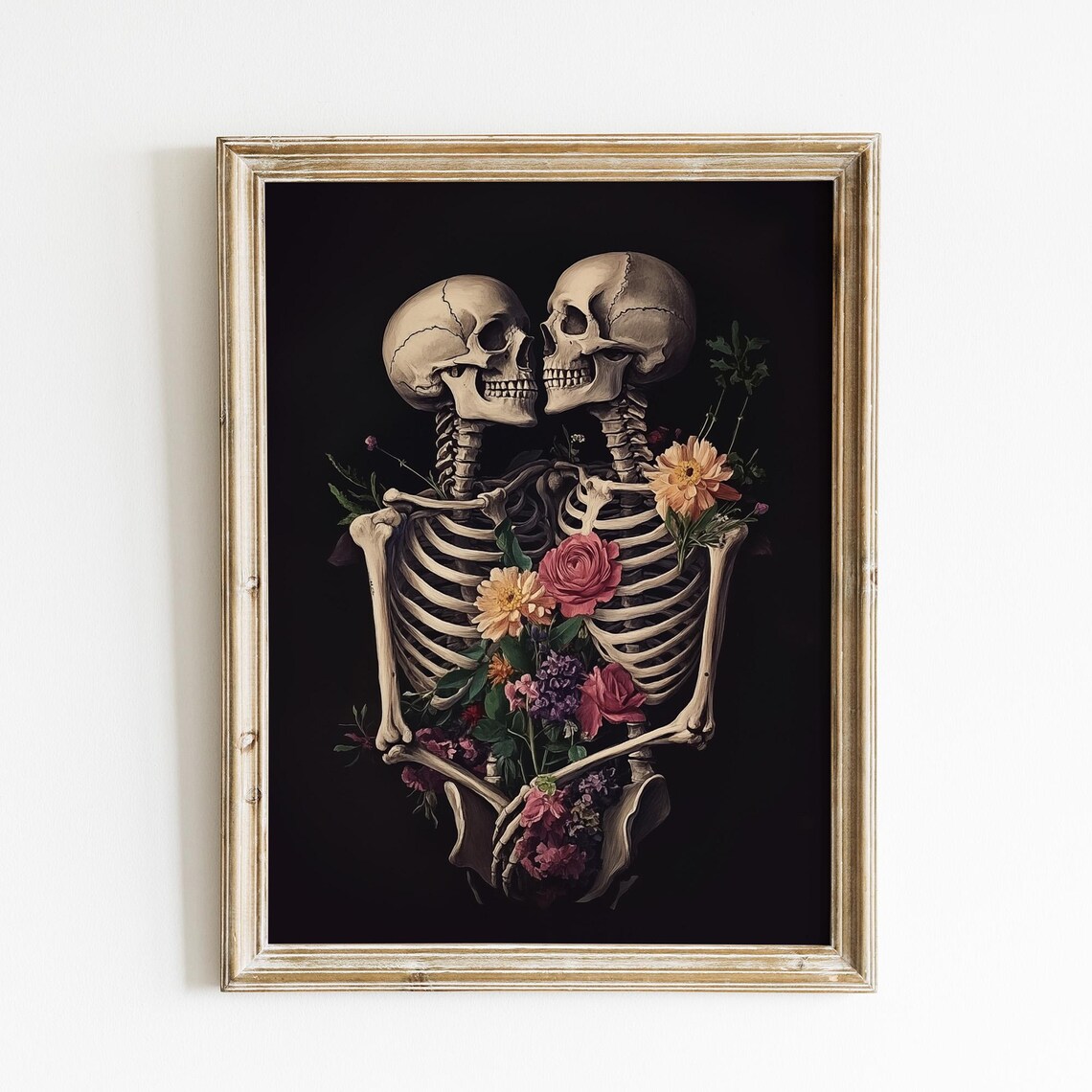 Halloween Skeleton Print, Vintage Eclectic Decor
