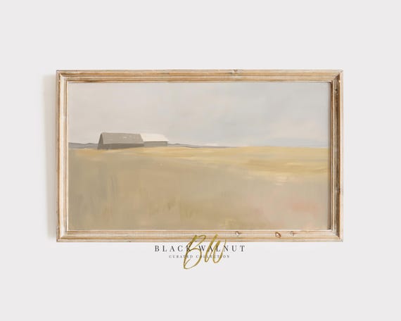 Frame Tv Art Neutral Field Abstract Neutral Minimal Simple Country Landscape Modern Farmhouse Tv Screensaver