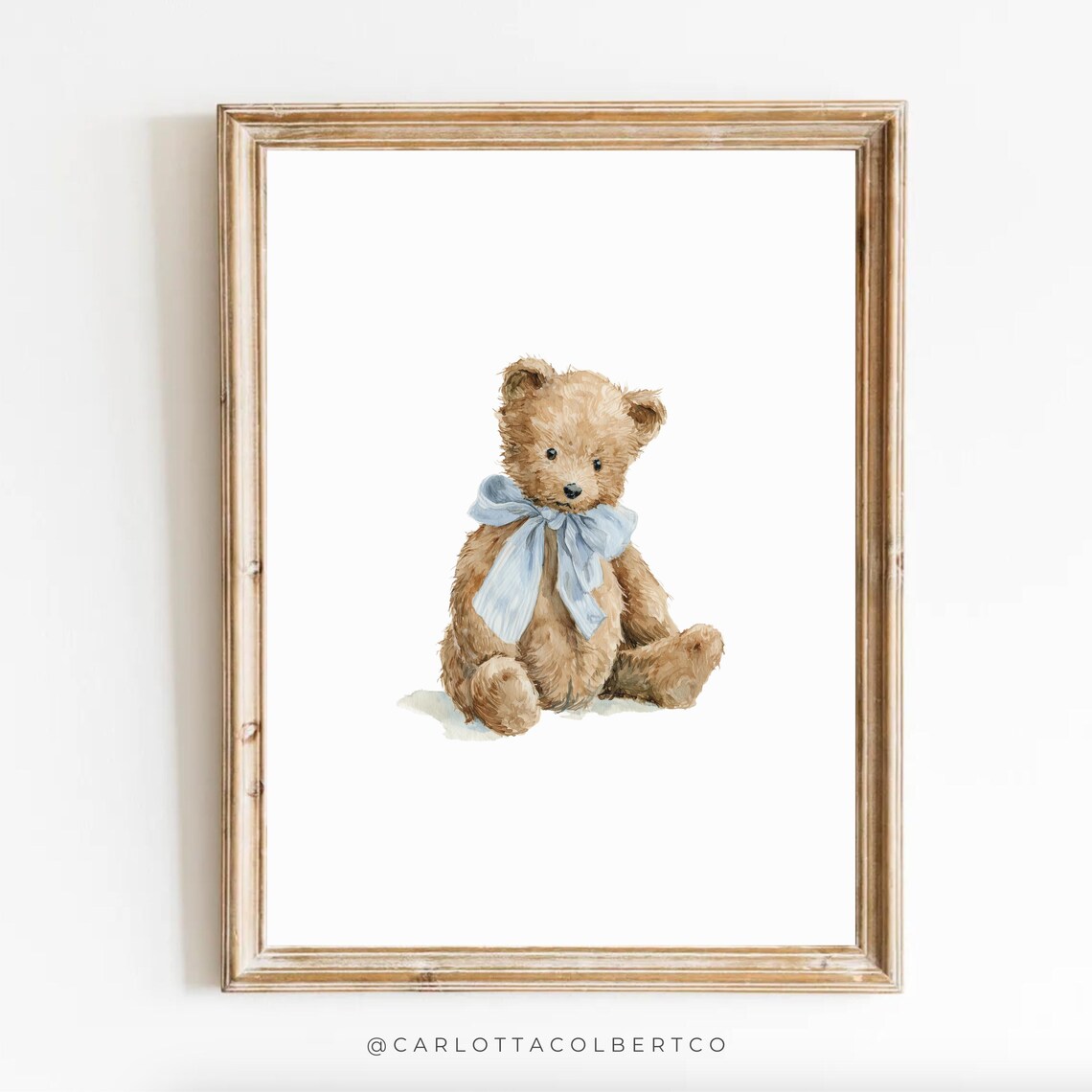 Blue Boy Nursery Bear Teddy Vintage Baby Room Poster