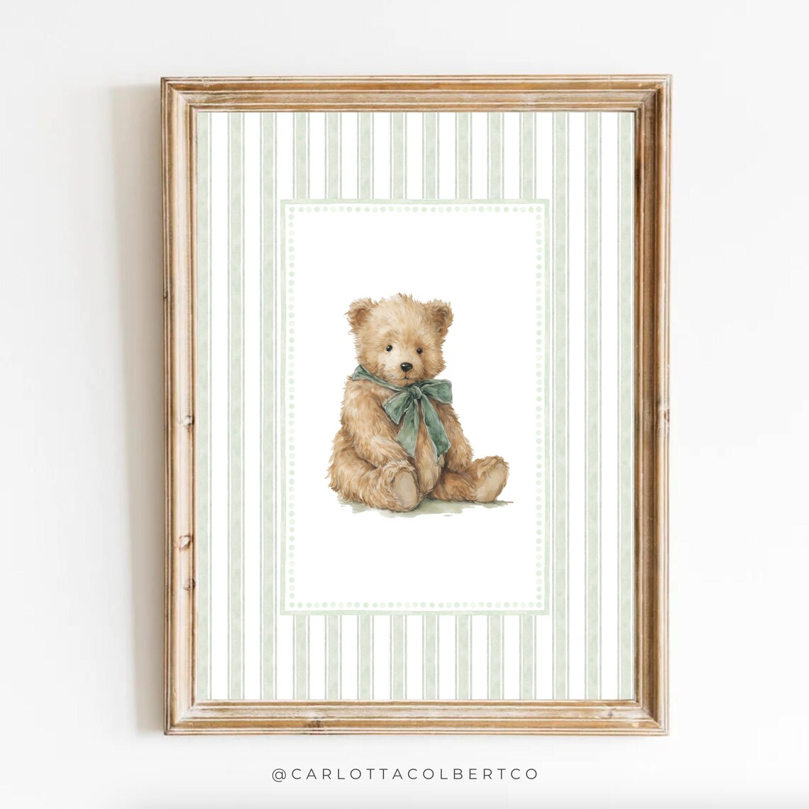 Bear Nursery Art, Grandmillennial Teddy Poster