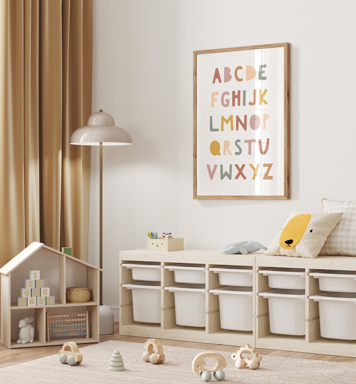 Alphabet Print Rainbow Nursery Decor, Kids Room Art Print - Image 3