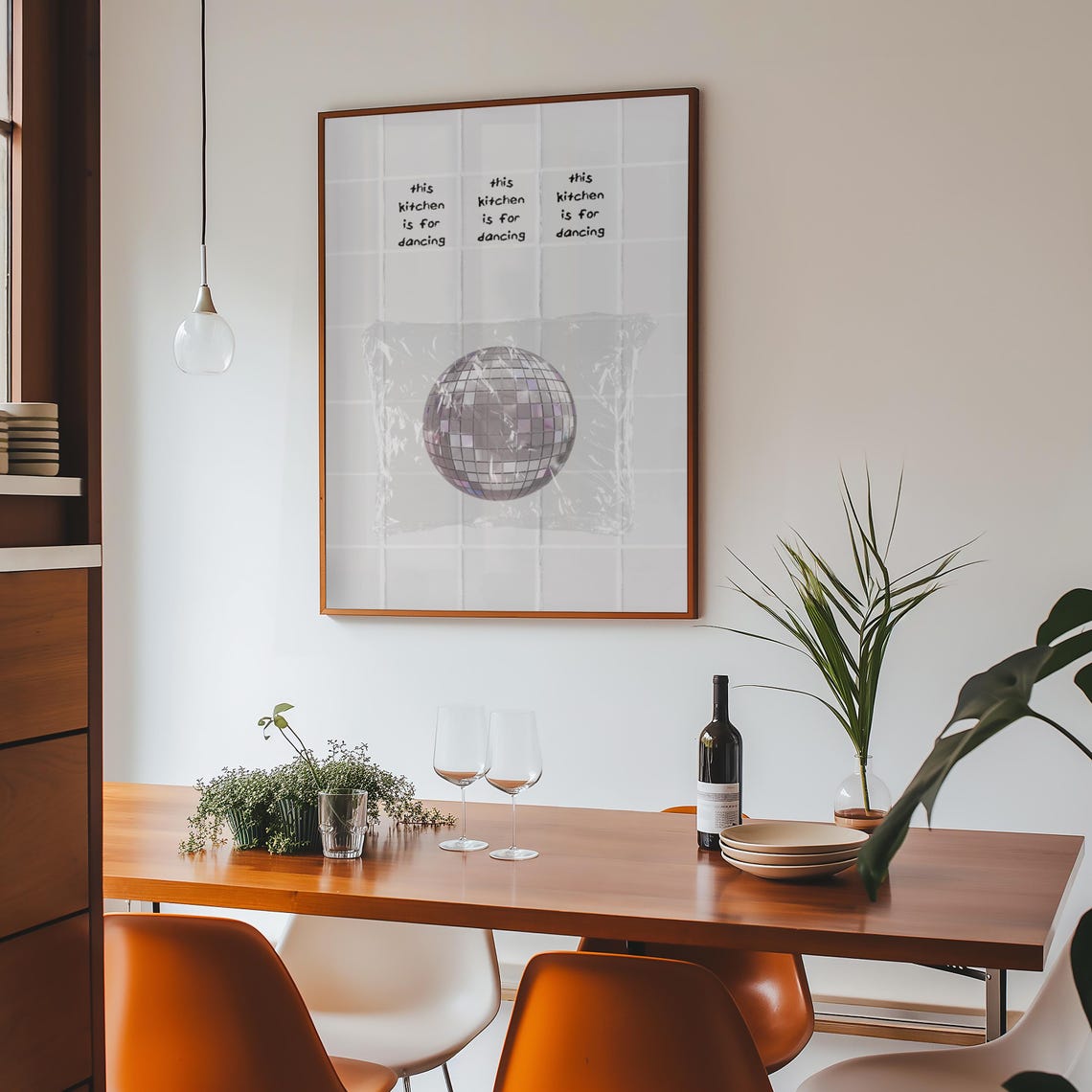 This Kitchen Is for Dancing Disco Ball Retro Party Kitchen Poster - Image 8
