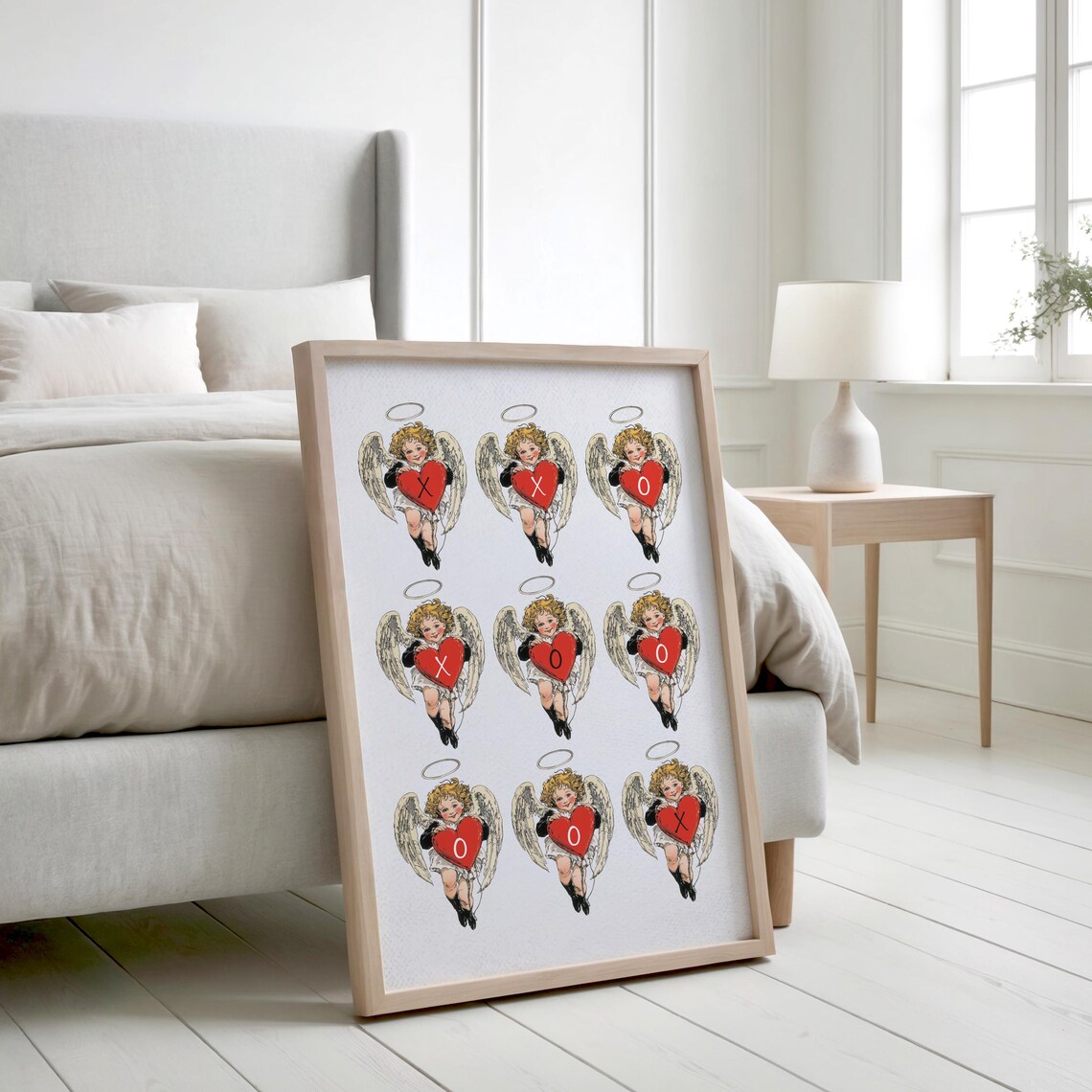 XOXO Cherub Angels Vintage Hearts Sweet Valentines Art Poster