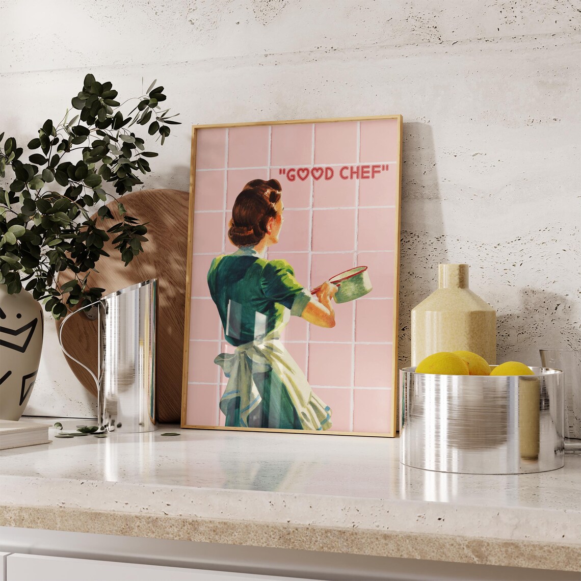 Good Chef Charming Retro Vintage Housewife Cooking Kitchen Wall Art - Image 2