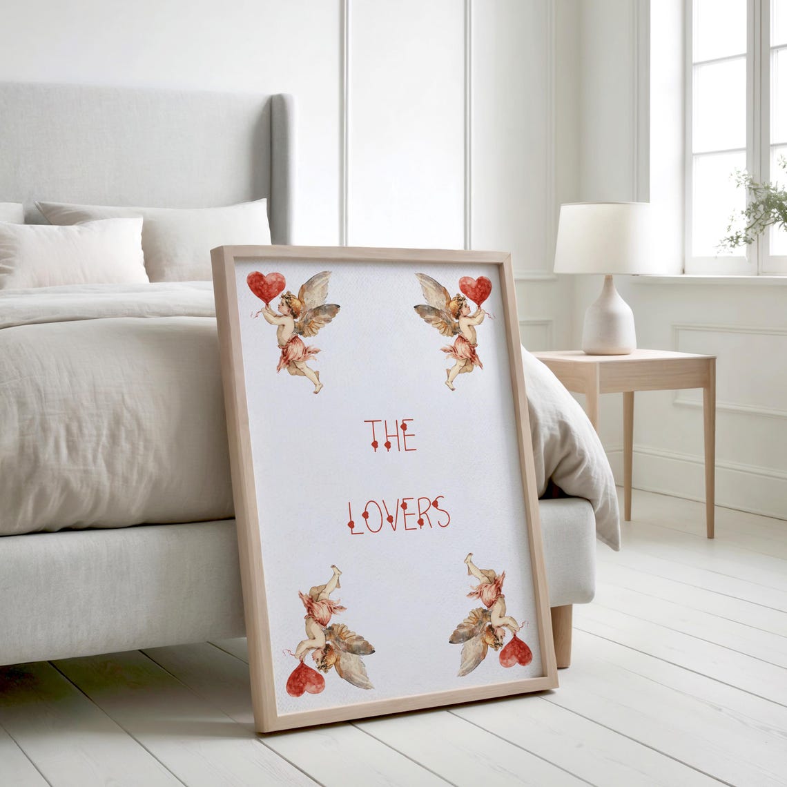 The Lovers Vintage Cherub Angels Romantic Couple Wedding Wall Art