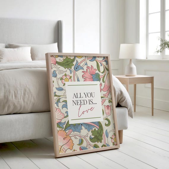 All You Need Is Love Poster Ethnic Floral Print