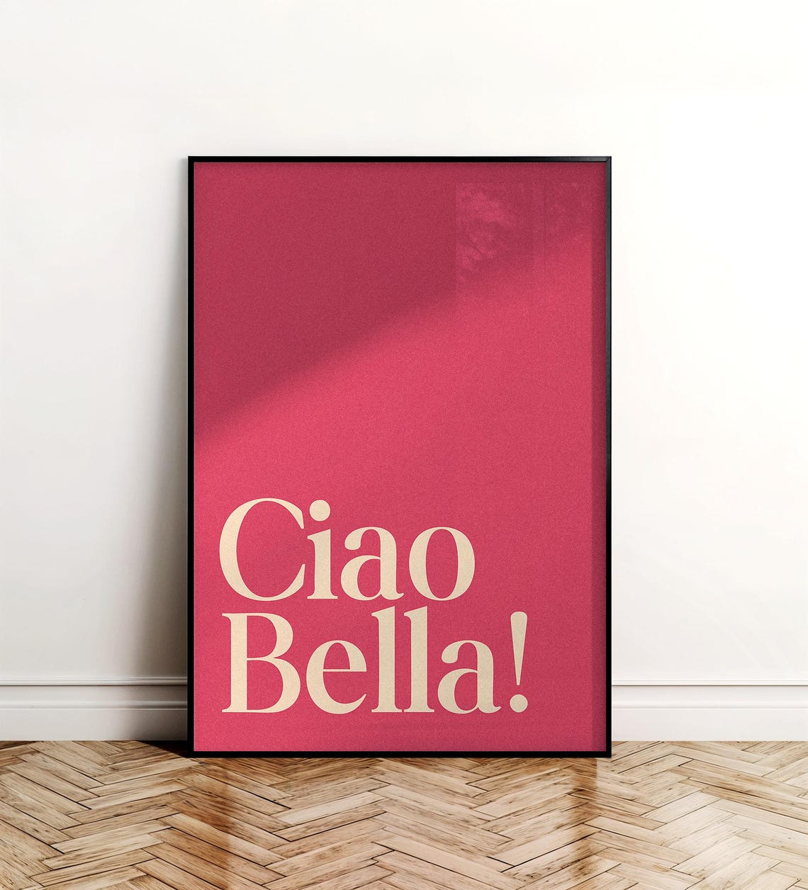 Ciao Bella Cream Serif Typography Bold Red Minimalist Poster