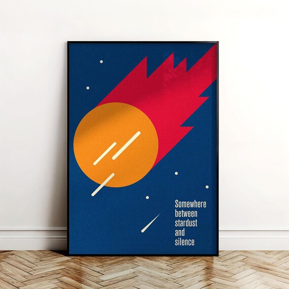 Minimalist Comet Art Print Abstract Space Poster