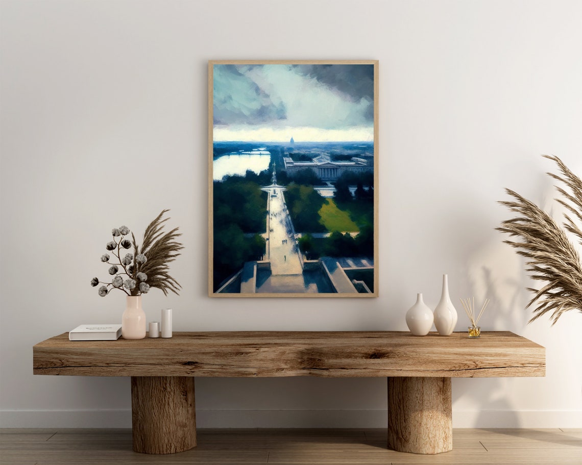 Washington DC Avenue with Classical Architecture and Lake Poster - Image 3