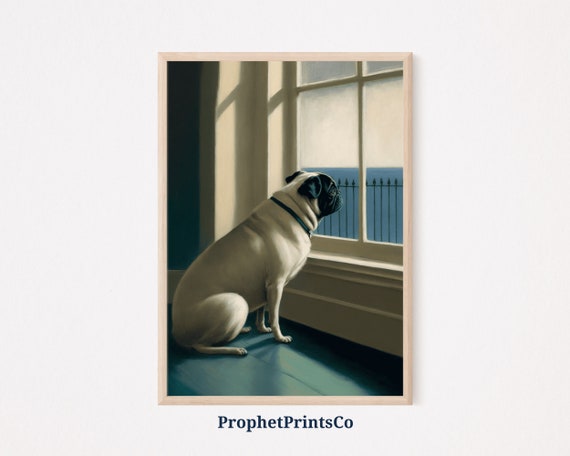 Pug Oil Painting Poster Print Antique Pug Dog Wall Art Gift For Dog Lover Cute Pet Home Dcor Wall Art Digitial