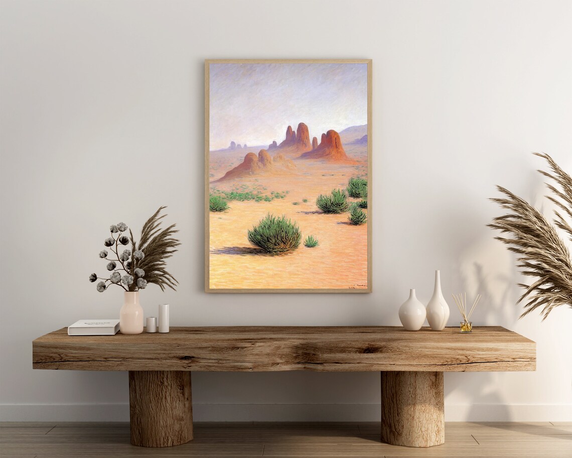 Red Rock Desert Buttes in Soft Morning Light Landscape Poster - Image 3