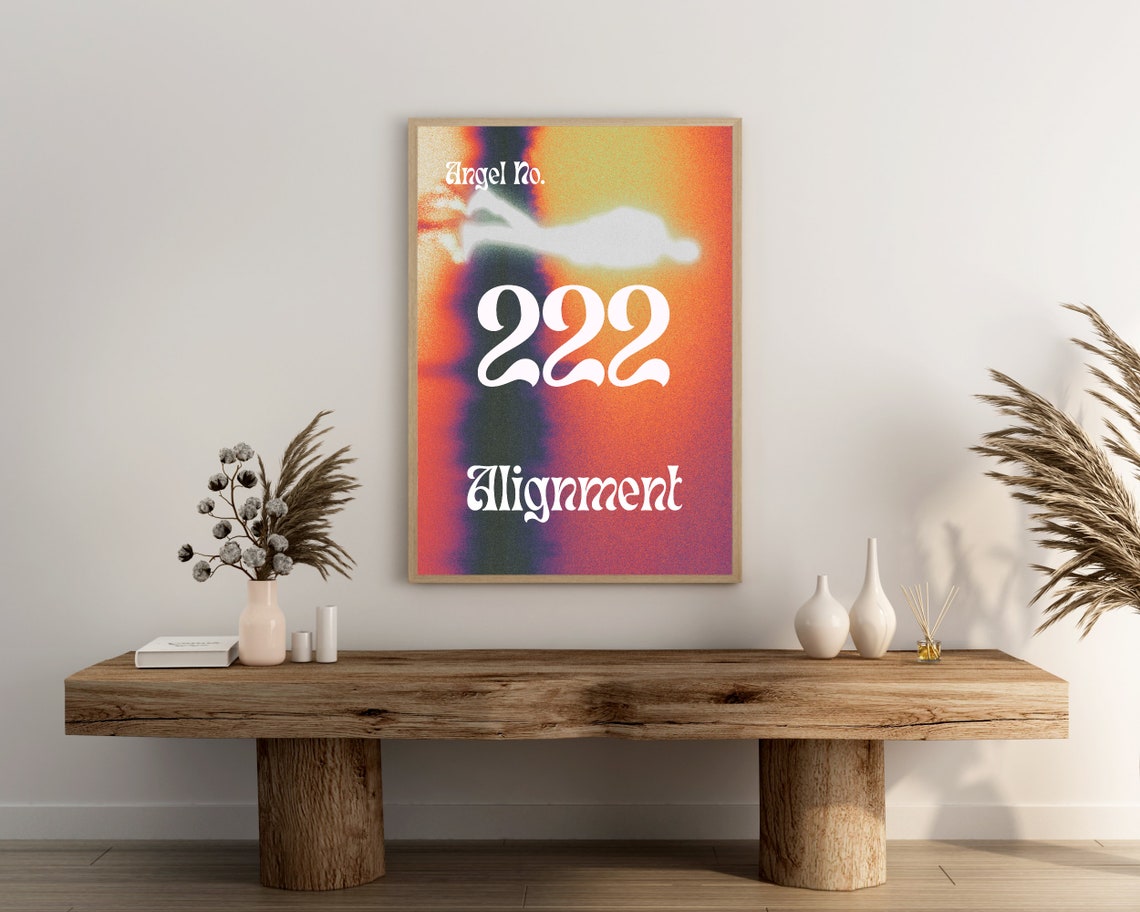 Angel Number 222 Alignment Aura Gradient Spiritual Decor Poster - Image 3