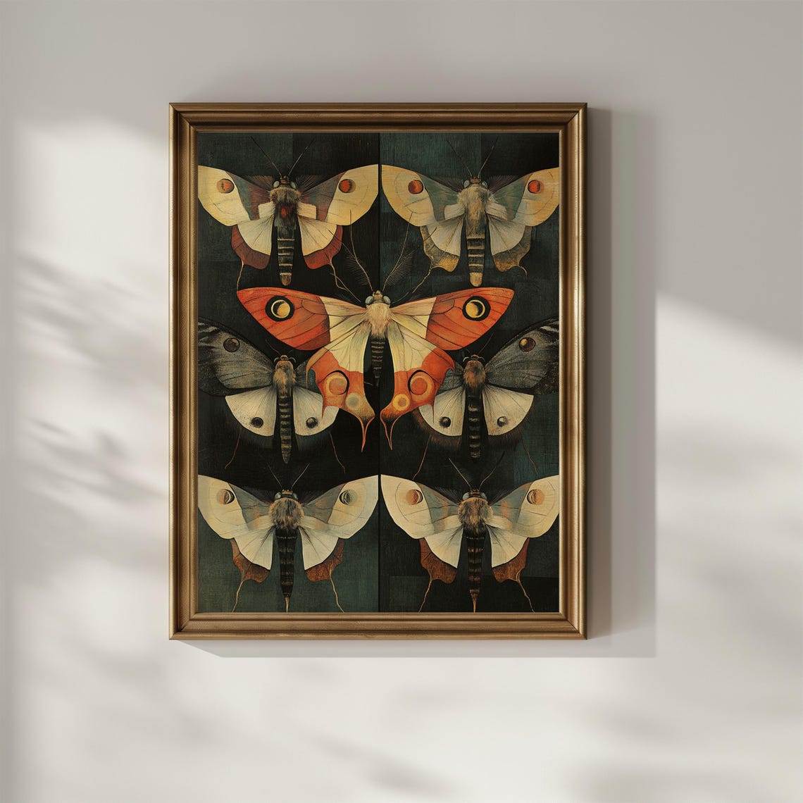 Dark Academia Moth Mushroom Botanical Chart Vintage Floral Poster - Image 2