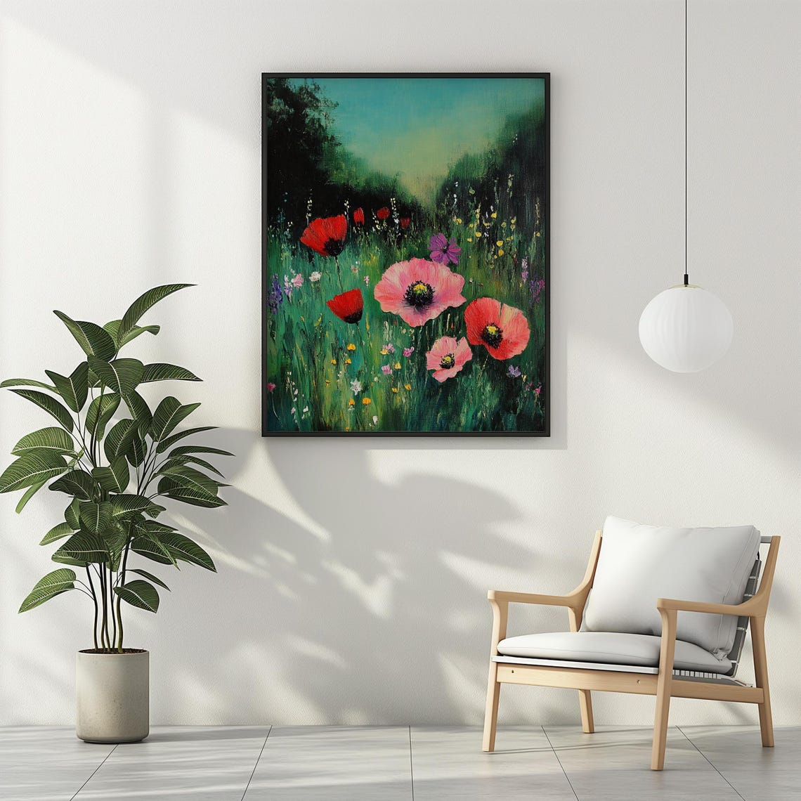 Poppy Flower Poster Print Floral Poppies Wall Art Vintage Oil Painting Trendy Artful Wildflower Wall Decor Gift Matte Poster - Image 2