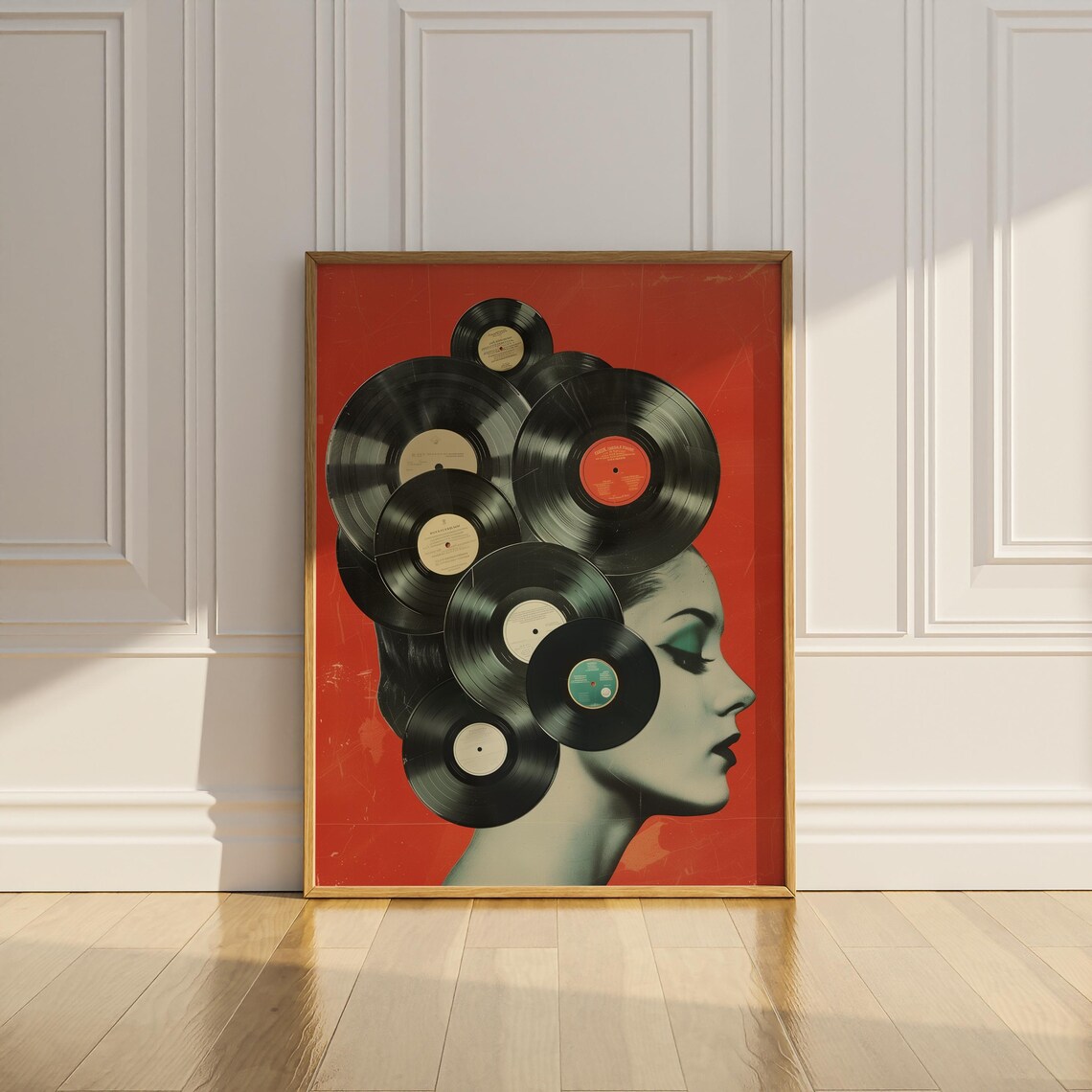 Vintage Vinyl Records Collage Poster Print - Image 2