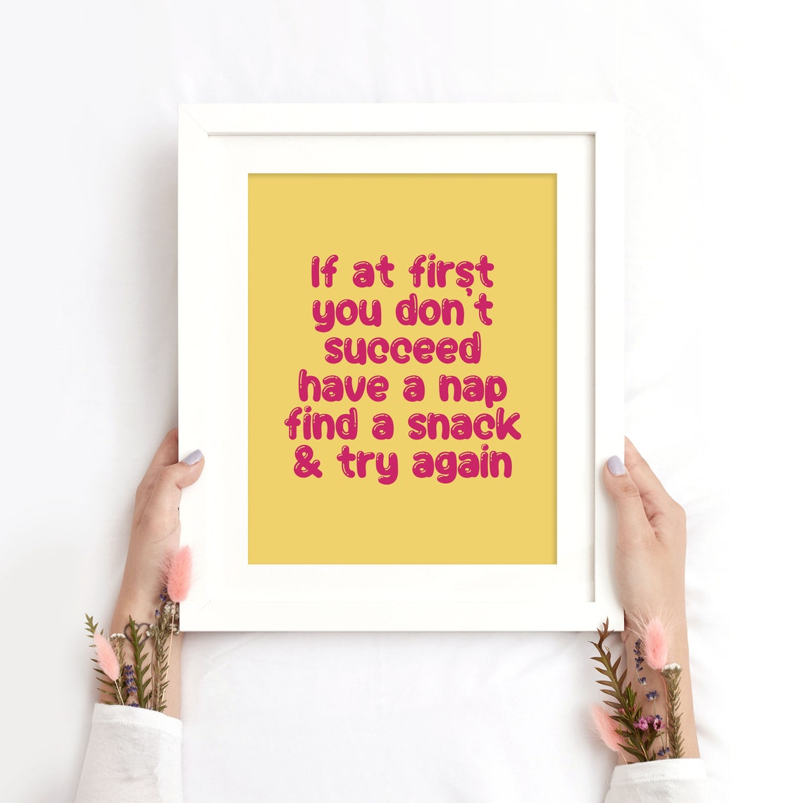 If at First You Don't Succeed Have a Nap Funny Quote Bedroom Poster - Image 2