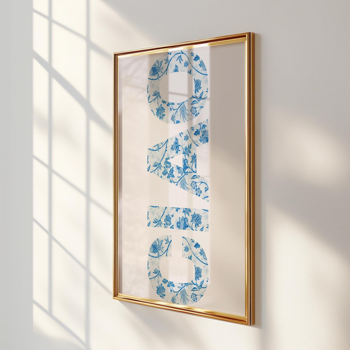 Ciao Blue Porcelain Floral Italian Lettering Typography Wall Art - Image 6