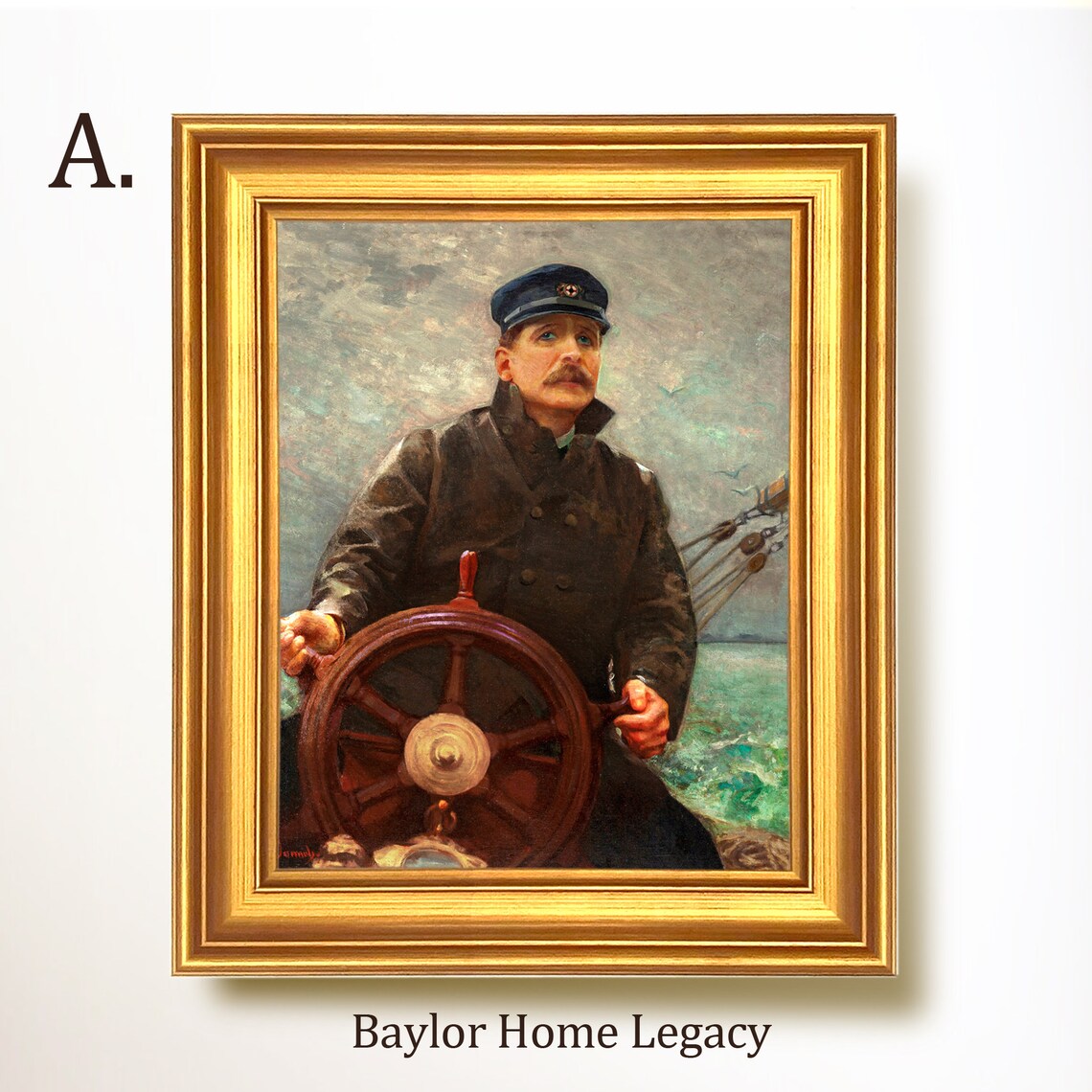 Sea Captain At The Wheel, Vintage Nautical Art Print - Image 5